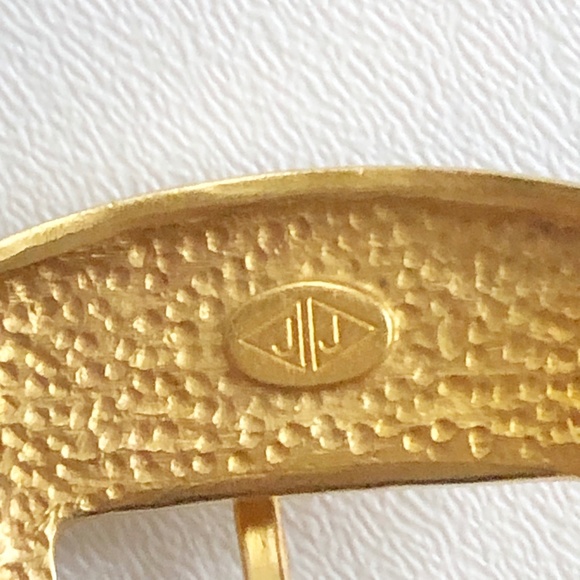 Vtg Judith Jack Gold Tone Buckle w/ Marcasites Black Leather Belt Lizard Sz Sm - Picture 11 of 14